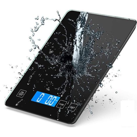 Balance de cuisine numérique 10 kg pour la préparation des repas, Pèse alimentaire électronique en Acier inoxydable avec précision de 1g, écran LCD, Fonction tare, g/kg/ml/lb/oz, Bouton tactile (1/5)
