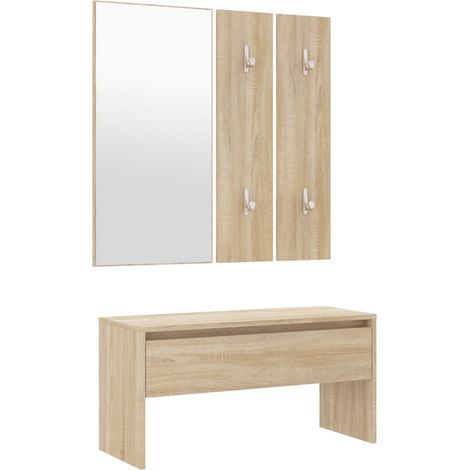 Hallway Furniture Set Sonoma Oak Engineered Wood vidaXL