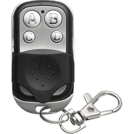 Universelle 433-MHz-Garagentor-Fernbedienung aus Metall mit 4 Tasten – Rolling-Code-Sender und Torklonfunktion, 1 Stück, Schwarz