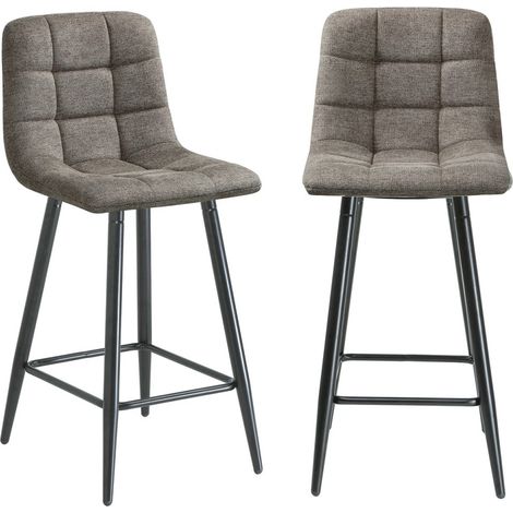 CALICOSY - Tabourets rembourrés en lot de 2 en tissu chiné H94 cm - SIA (1/5)