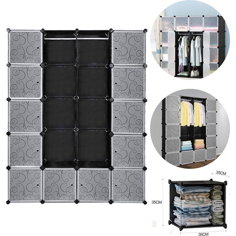 Randaco Regalsystem Kleiderschränke Kleiderschrank Kreativität Garderobe Regal Wasserdicht Aufbewahrungsschrank DIY