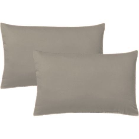 KLULK Set 2 Federe Per Cuscini Per Bambini 40x60 Cm,In Puro Cotone 100% Fibra Naturale In Tinta Unita Fango Made In Italy