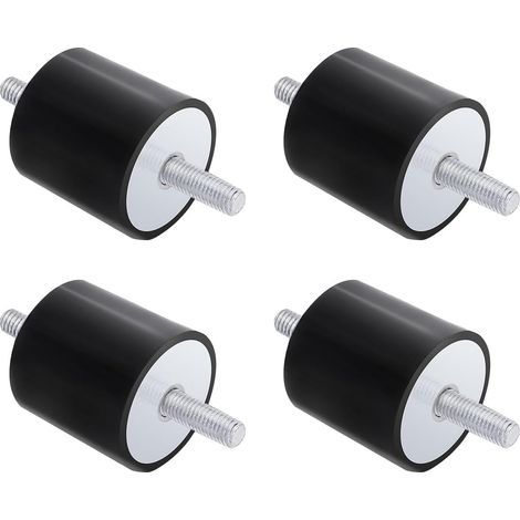 M8 Anti-Vibration Plot 4pcs Rubber Bushings Double Threaded Rod M8 x 25mm for Compressor, Motor, Pump, Generator Set, Shock Insulation and Vibration (1/5)