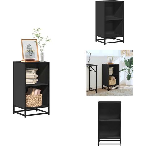 Bibliothèque noir 40x35x76 cm bois d'ingénierie - Armoire À Livres - Armoires À Livres - Bibliothèque - Armoire De Rangement (1/5)