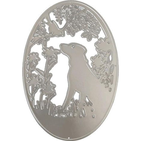 Matrices de découpe ovales en forme d'oiseau et de chien, pour bricolage, scrapbooking, gaufrage, fabrication de cartes en papier, pochoir (1/5)