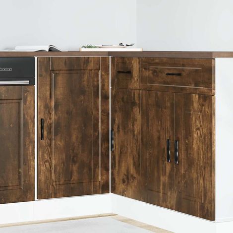 Armoire de cuisine-Meuble de cuisine-Armoire de rangement Porto chêne fumé bois d'ingénierie 928203 (1/5)