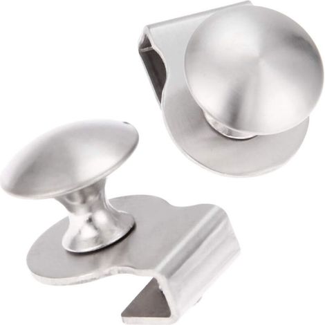2 poignées de porte en verre acier inoxydable/clips/clips pour verre 5-8 mm poignées de tiroir de meuble de vitrine, pas de perçage nécessaire (1/4)