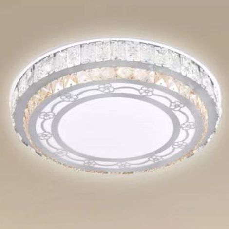 Trade Shop - PLAFONIERA SOFFITTO 60W Ø50CM LED TONDO STRATI CON CRISTALLALLALLAL LUCE FREDDA 13675 -