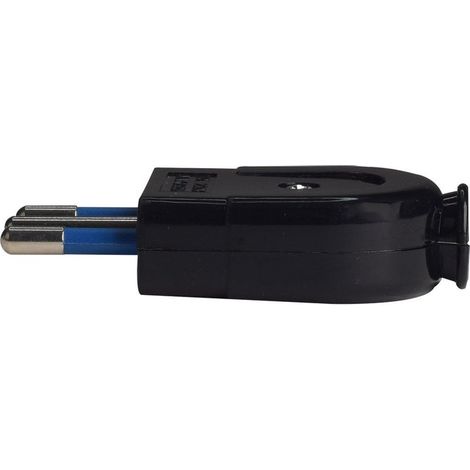 Spina Elettrica Piatta Salva Spazio 2P+T 10A 250V Max 1500W Nero