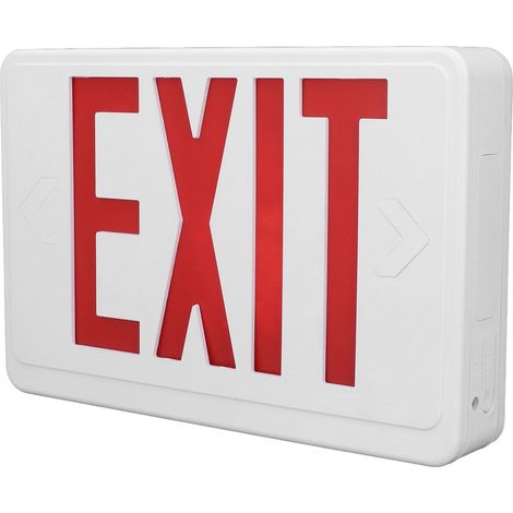Panneau de sortie de secours à LED rouge, éclairage d'évacuation d'urgence de 3 heures avec support, pour immeubles de bureaux, écoles et centres commerciaux. (1/5)