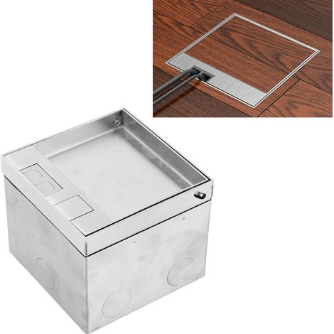 Prise de sol encastrée, finition marbre en acier inoxydable, boîtier de prise USB plate à trois trous conforme à la norme britannique, 250 V CA (1/5)