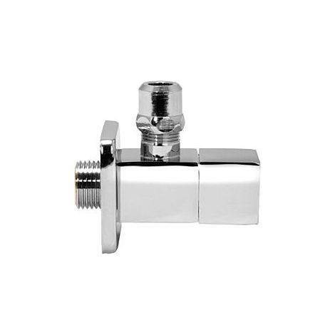 Universal Design-Eckventil 108678 1/2"x10mm, kantige Bauform, Messing verchromt