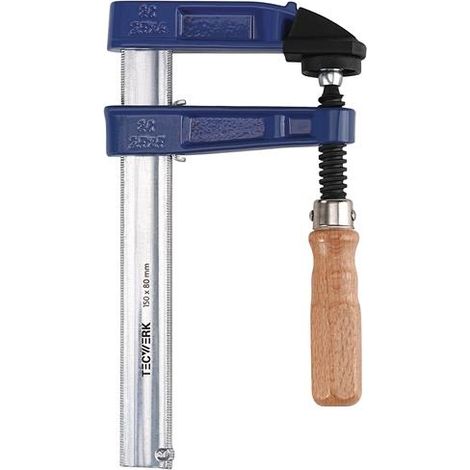 TECWERK Temperguss-Schraubzwinge Spann-W.150mm A.80mm Holzgr.25x6mm TECWERK