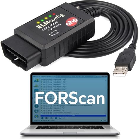 OHP FORScan – Outil de diagnostic OBD2 vers USB basé sur ELM327, avec commutateur MS-CAN/HS-CAN, pour véhicules Ford, Lincoln, Mazda et Mercury