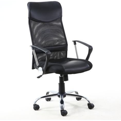 Sillón de Oficina Campus Respaldo Alto de Rejilla, Color Negro, Altura Ajustable