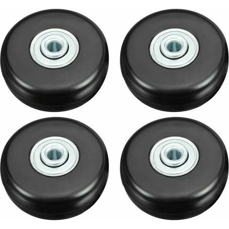 INHHUB Kofferrollen, Hochleistungs-Kofferreparaturrollen, 50 mm, geräuscharme Universal-Lenkrollen aus Gummi, 4 Stück, Ersatzrollen für Koffer/Gepäck/Rucksack/Reisen – INHHUB