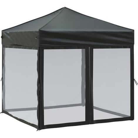 vidaXL Carpa para fiestas plegable con paredes laterales negro 2x2 m (1/2)