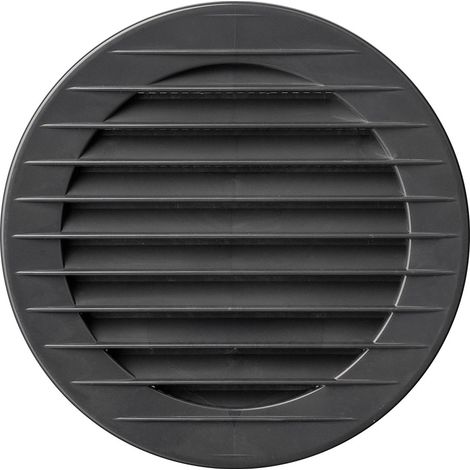 Griglia di aerazione rotonda incassata, Abs, con zanzariera ø125mm Grigio Antracite