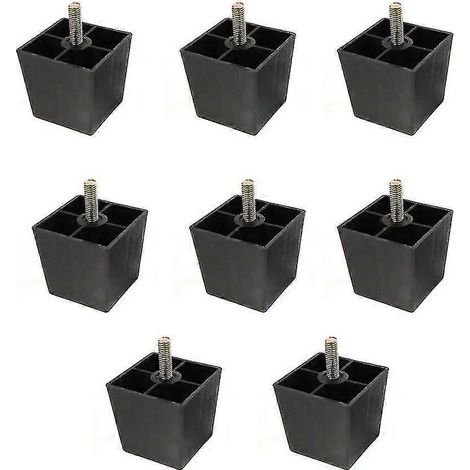 Lot de 8 patins de pieds de canapé en plastique de 5 cm (carrés) (1/5)