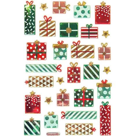 Braun & Company Relief Sticker Presents 19 x 10,4 cm Deko Weihnachten
