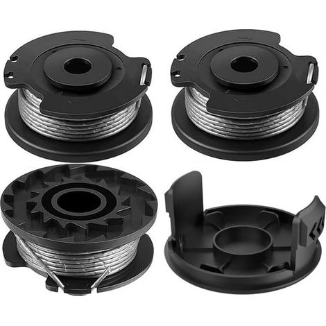 Lot de 3 bobines de fil et 1 capuchon pour coupe-bordures, compatibles Bosch ART 23 SL et ART 26 SL, fil de nylon polyamide, pièces de rechange pour entretien de la pelouse (1/5)
