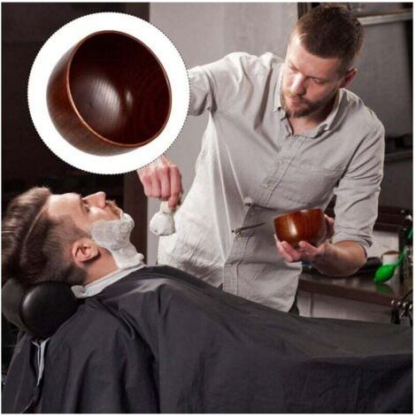 Shaving Bowl, Men's Shaving Brush Bowl, Wooden Shaving Cream Cup, Soap Foam Cup, Facial Soap Container (Brush Not Included), 1Pc (1/4)