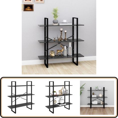 Bücherregal Grau 100x30x105 cm Holzwerkstoff - Bücherregal - Holzregal - Sideboard - Grau - Industrielook (1/5)