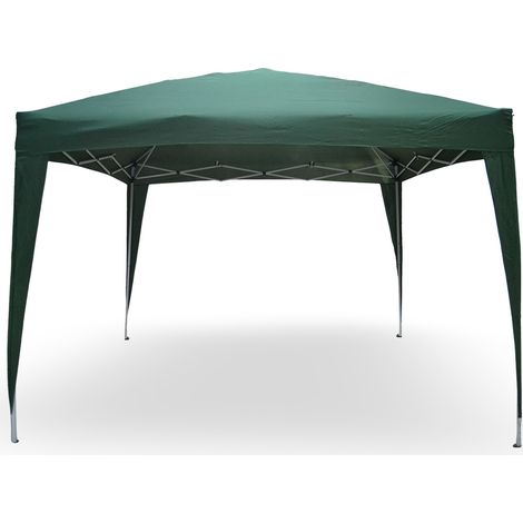 Gazebo Eden richiudibile 3 m x 3 m in ferro verniciato bianco con telo verde