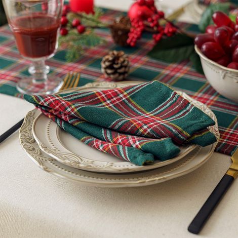 Placemat - Polyester - 30 x 45 cm - Pour Fêtes De Fin D'Année Et Usage Quotidien - Vert - 1 Pièce (1/5)