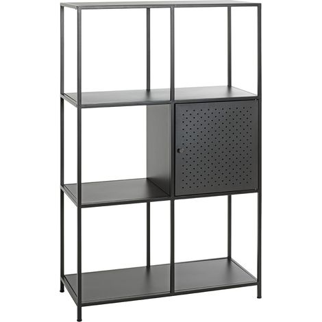 étagère Noir, métal - Dim.: L 80 cm x H 134 cm x P 37 cm, Style: Modern (1/3)