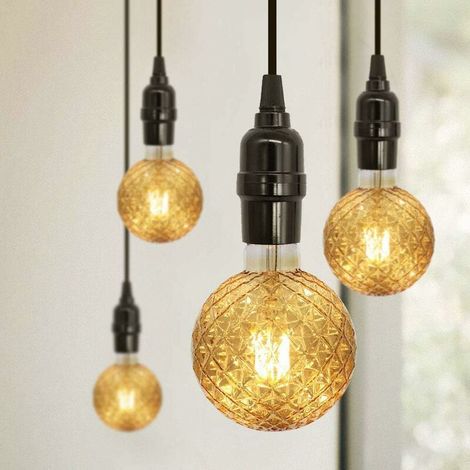 Ampoules LED vintage à filament rétro 4 W 220/240 V E27 Ampoule décorative G95 Cristal