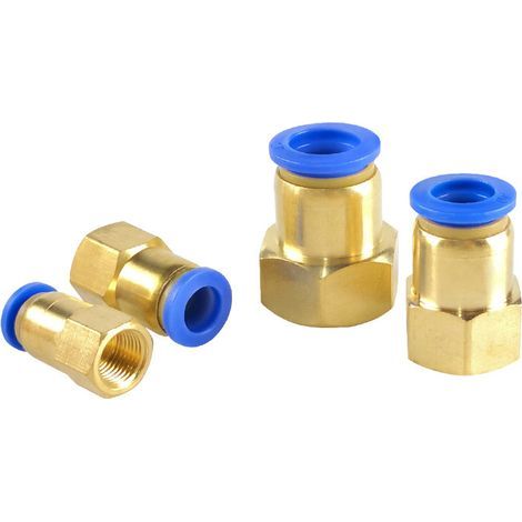 GENERIC-Pression Connexion Tube Raccord Adaptateur 8mm Tube Diamètre Externe Femelle Droit Pneumatique Connexion Connect Tuyau Raccord 5pcs(R1/4) (1/4)
