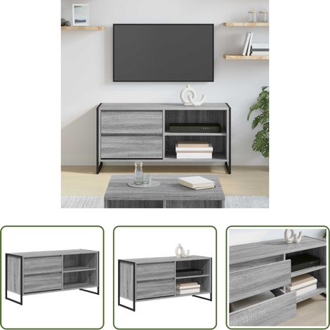 Holzwerkstoff - TV-Schränk Graues Sonoma 100 x 36 x 49,5 cm Holzwerkstoff (1/5)