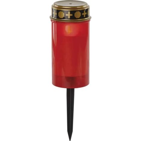Bougie de cimetière LED, rouge, 2x AA, IP44
