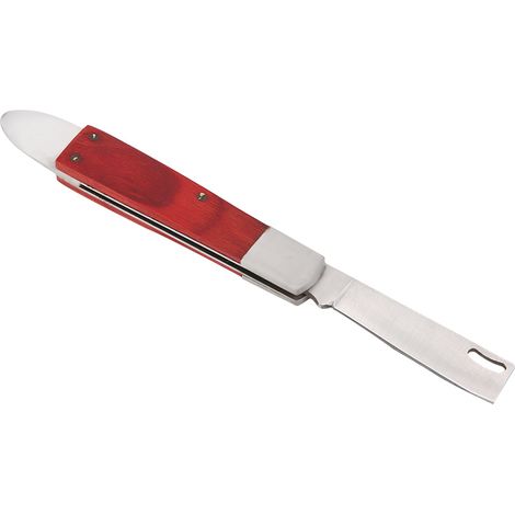 1 Couteau de greffage, lame acier SK-5, manche bois, taille pépinière (1/5)