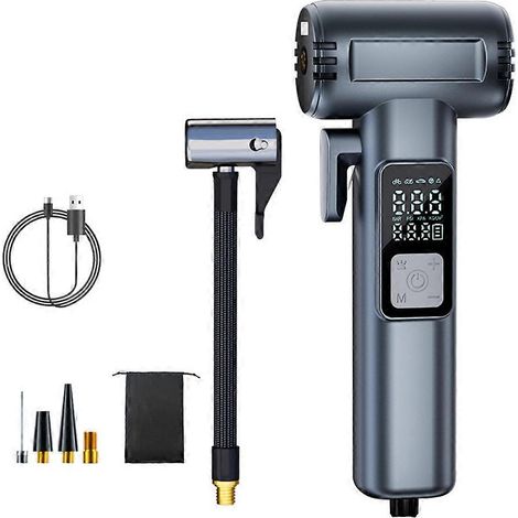Gonfleur de pneus portable avec manomètre intégré et deux batteries de 2000 mAh (1/5)