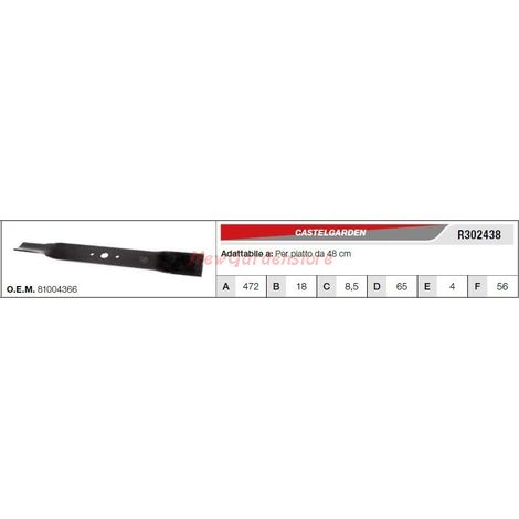 Lama CASTELGARDEN trattorino tagliaerba rasaerba tosaerba piatto da 48cm R302438