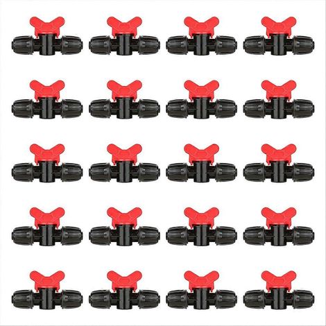 Lot de 20 vannes de régulation pour irrigation goutte à goutte 1/2 pouce - Raccord cannelé en ligne (1/5)