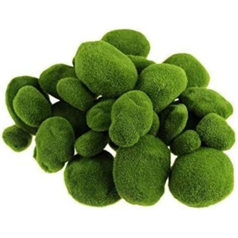 40 pièces de pierres de mousse artificielle 4x5 cm, décoratives imitations de roches couvertes de mousse verte (1/5)