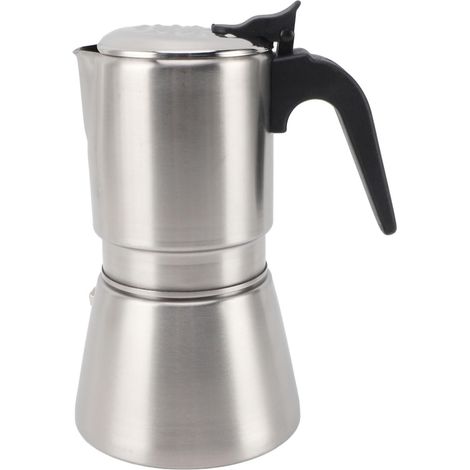 Pot Moka en Acier Inoxydable 304, Cafetière à Induction, 4 à 6 Tasses, Bouilloire à Café sur la Cuisinière pour Un Usage Domestique (1/5)