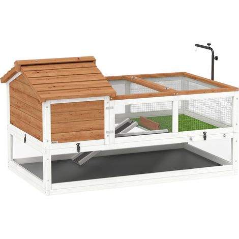 Enclos pour tortues à deux niveaux avec support de lampe, orange, idéal pour petits animaux (1/5)