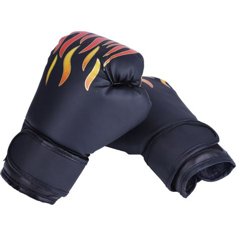 Gants de boxe pour enfants, Muay Thaï, sparring, coups de poing, kickboxing, grappling, sac de sable, noirs (1/5)