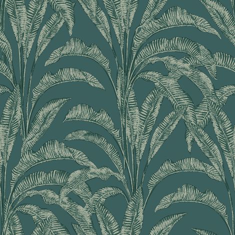 Papier peint feuilles bananier tropical vert forêt