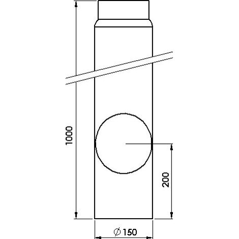 Rauchrohr 150 mm ø, 1000 mm mit Reinigungstür
