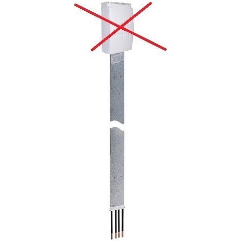 Jeu de 4 barres cuivre isolées 24mm² 125A max avec goulotte metallique de protection pour colonne (Q955) Olympe 200 MICHAUD Q001