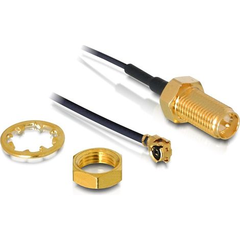 Delock rp-sma jack bulkhead  mhf/u.fl compatible plug 350 mm