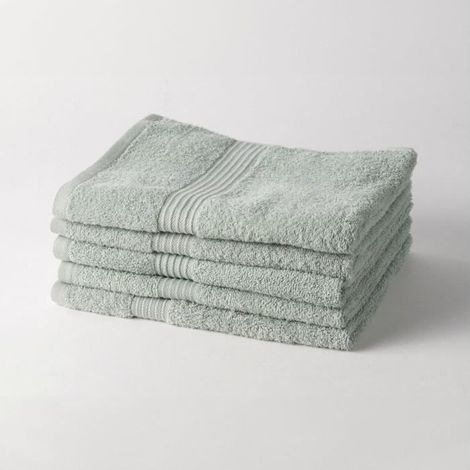 TODAY Essential - Lot de 5 draps de bain 70x130 cm 100% Coton coloris céladon (1/2)