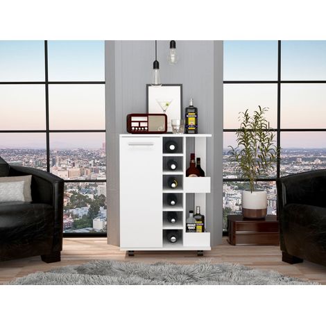 Chariot Bar, Bar Cart, 82.09 CM AL X 59.99 CM AN X 37.49 CM P , Blanc (1/4)