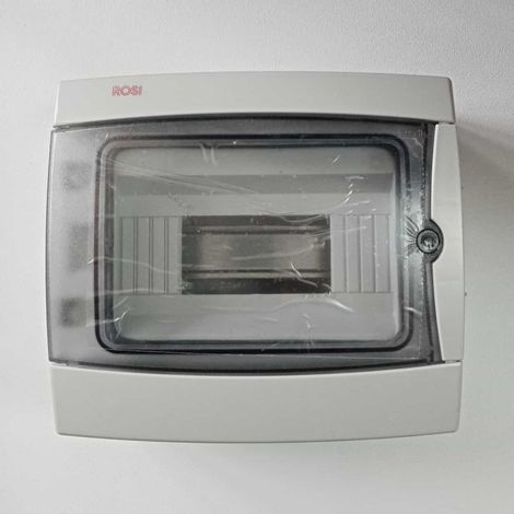 Centralino Da Parete Completo Di Barra DIN Grigio IP65 8 Moduli Rosi RS3908-T