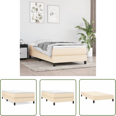 The Living Store Boxspringbett mit Matratze Creme 80x200 cm Stoff - Boxspringbett - Doppelbett - Cremefarbenes Bett - Betten Günstig Kaufen - Hochwertiges Boxspringbett (1/5)